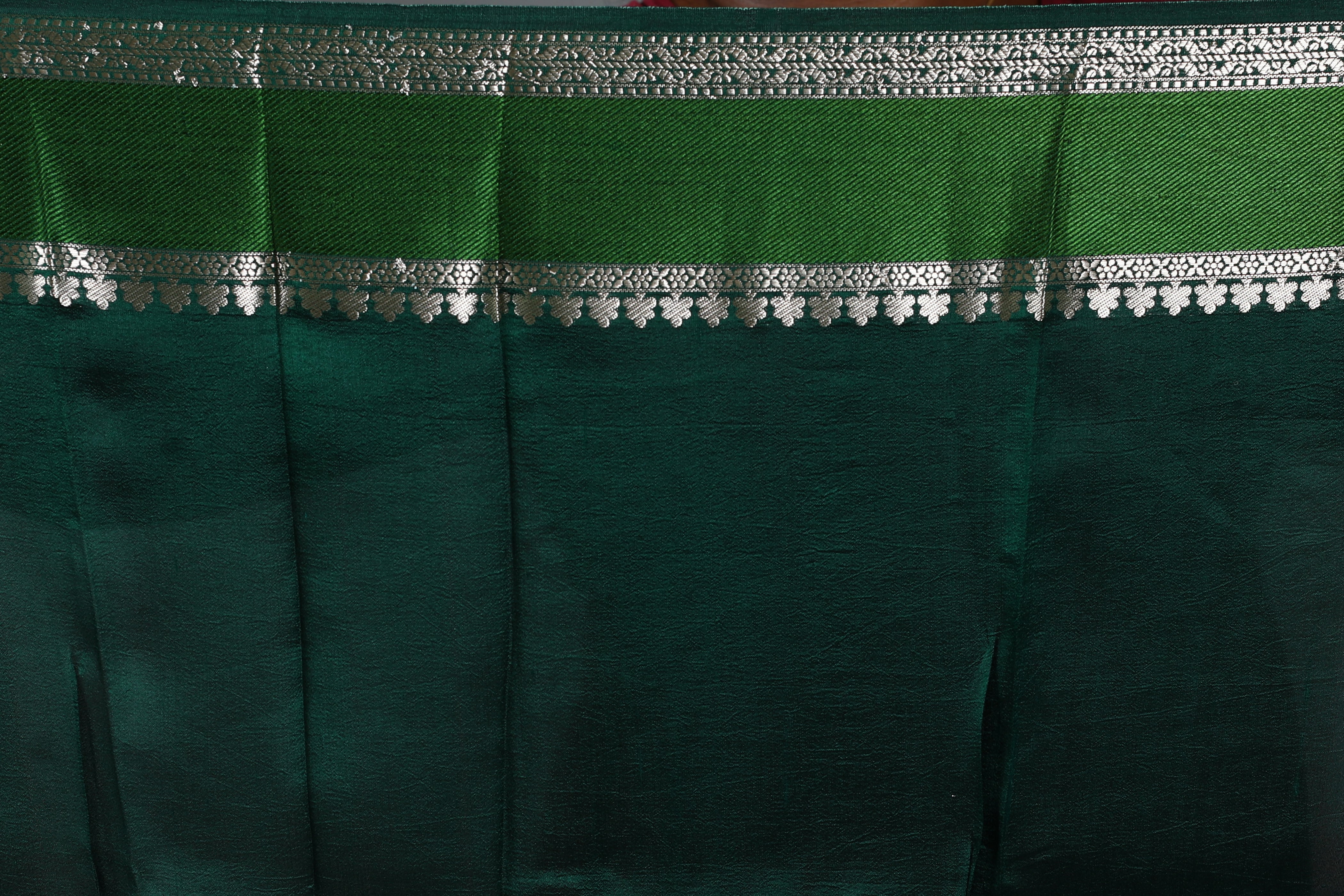Bottle Green Pure Tissue Saree