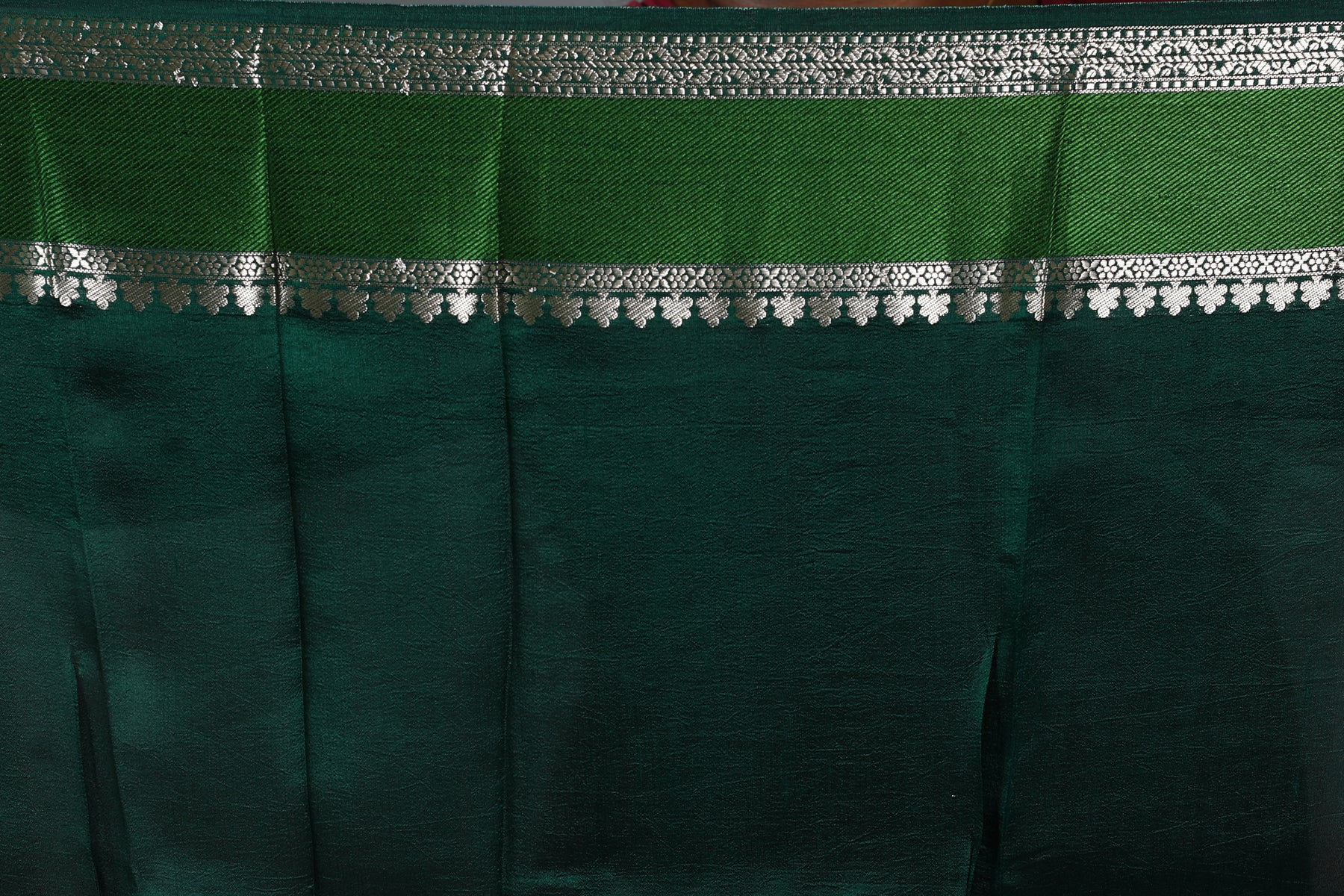 Bottle Green Pure Tissue Saree