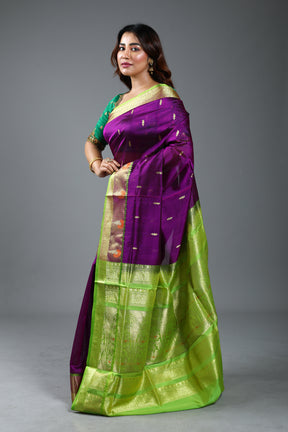 Violet Blended Pattu Silk Saree