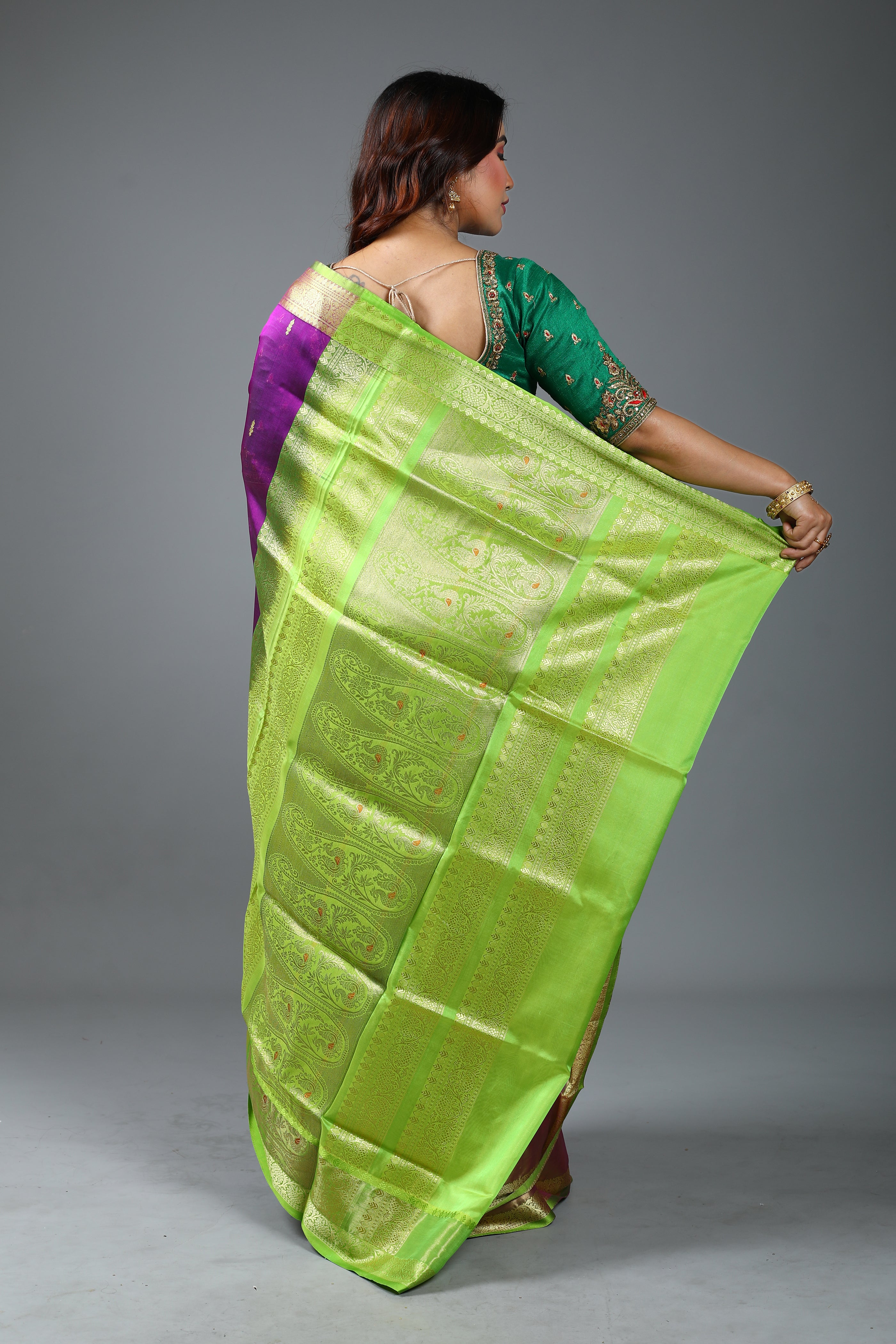 Violet Blended Pattu Silk Saree