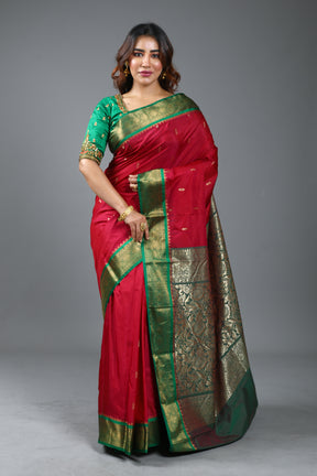 Maroon Blended Kanjivaram Silk Saree