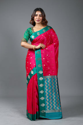 Pink Blended Mashru Silk Saree