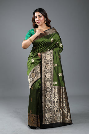Olive Pure Katan Silk Saree