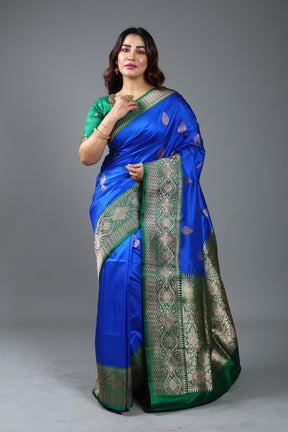 Royal Blue Pure Katan Silk Saree