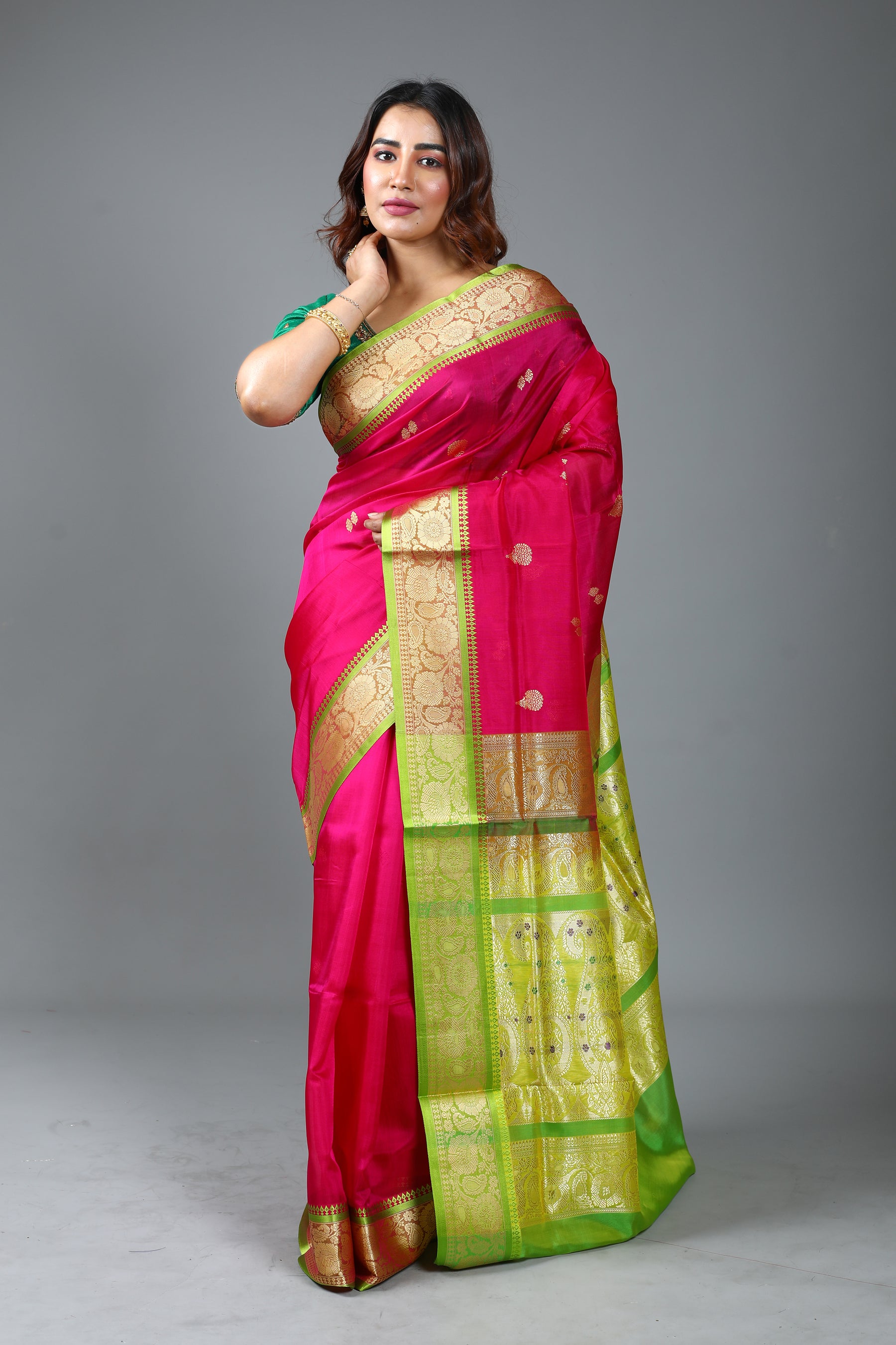 Pink Blended Pattu Silk Saree