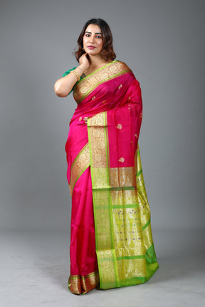 Pink Blended Pattu Silk Saree