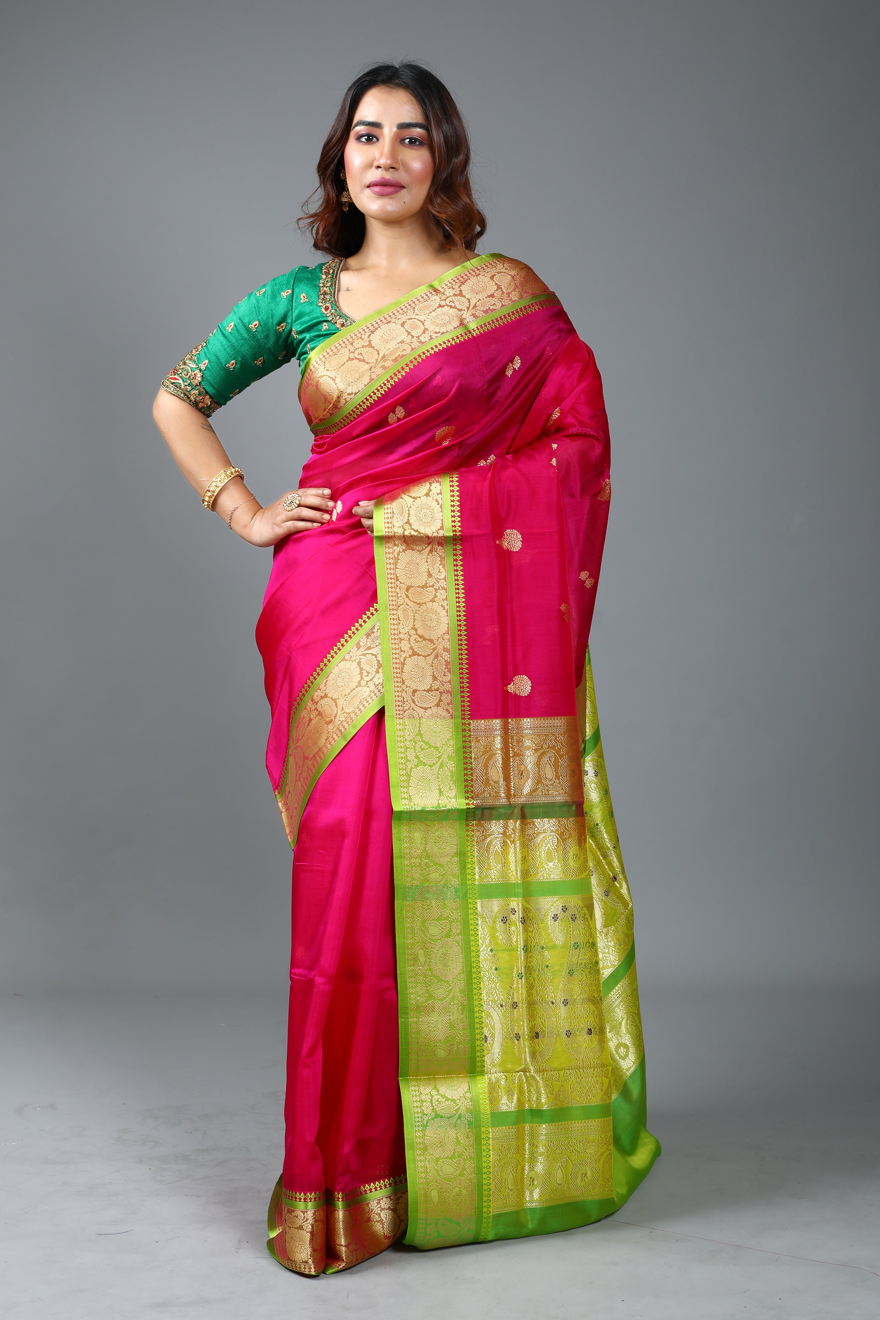 Pink Blended Pattu Silk Saree
