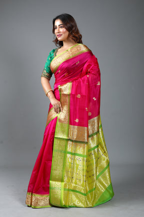 Pink Blended Pattu Silk Saree