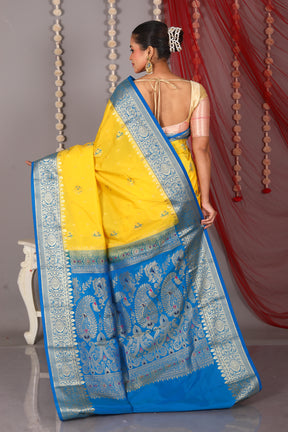 Yellow Blended Kanjivaram Silk Saree - Keya Seth Exclusive