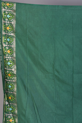 Deep Green Blended Georgette Saree with Floral Works - Keya Seth Exclusive