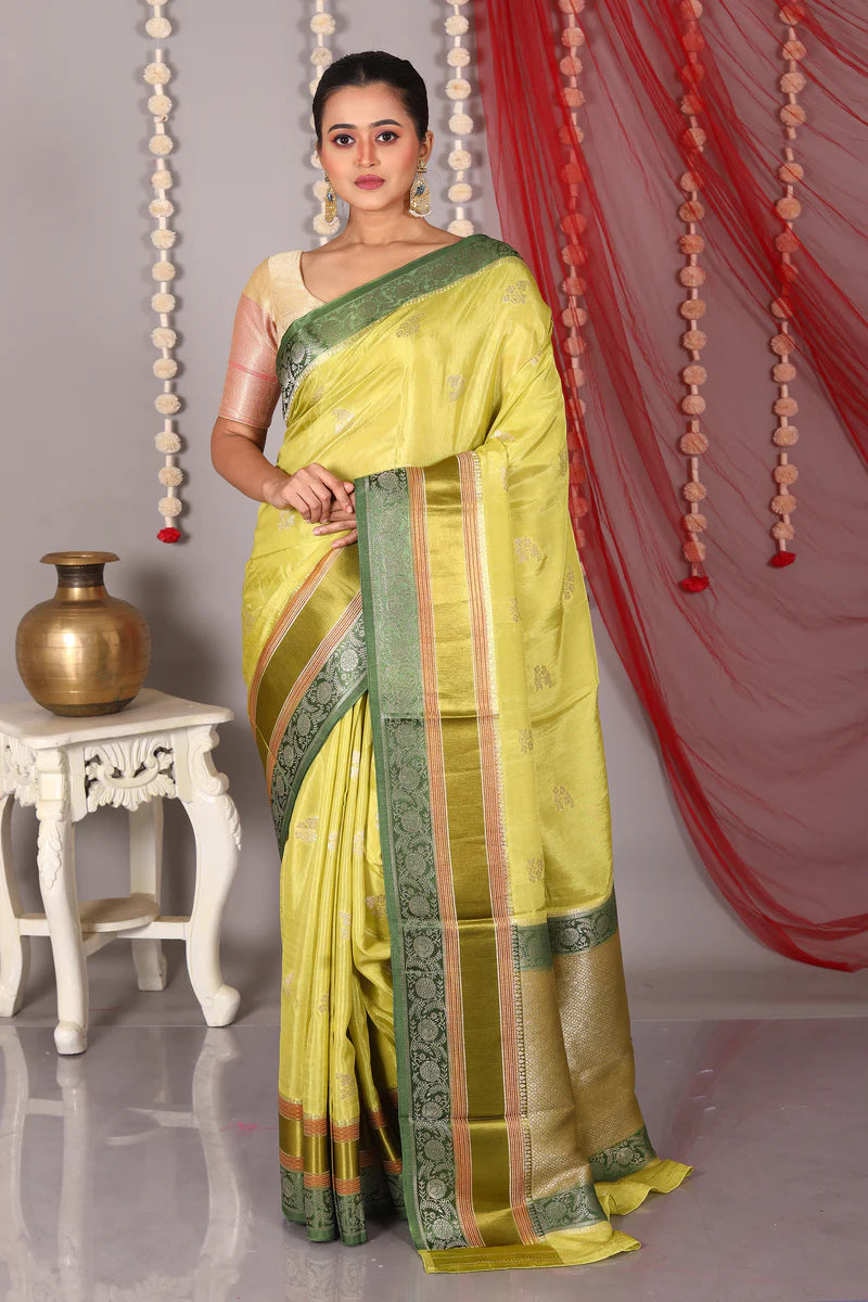 Green Blended Kanjivaram Silk Saree - Keya Seth Exclusive