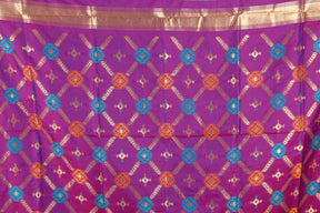 Blue Blended Katan Silk Saree - Keya Seth Exclusive