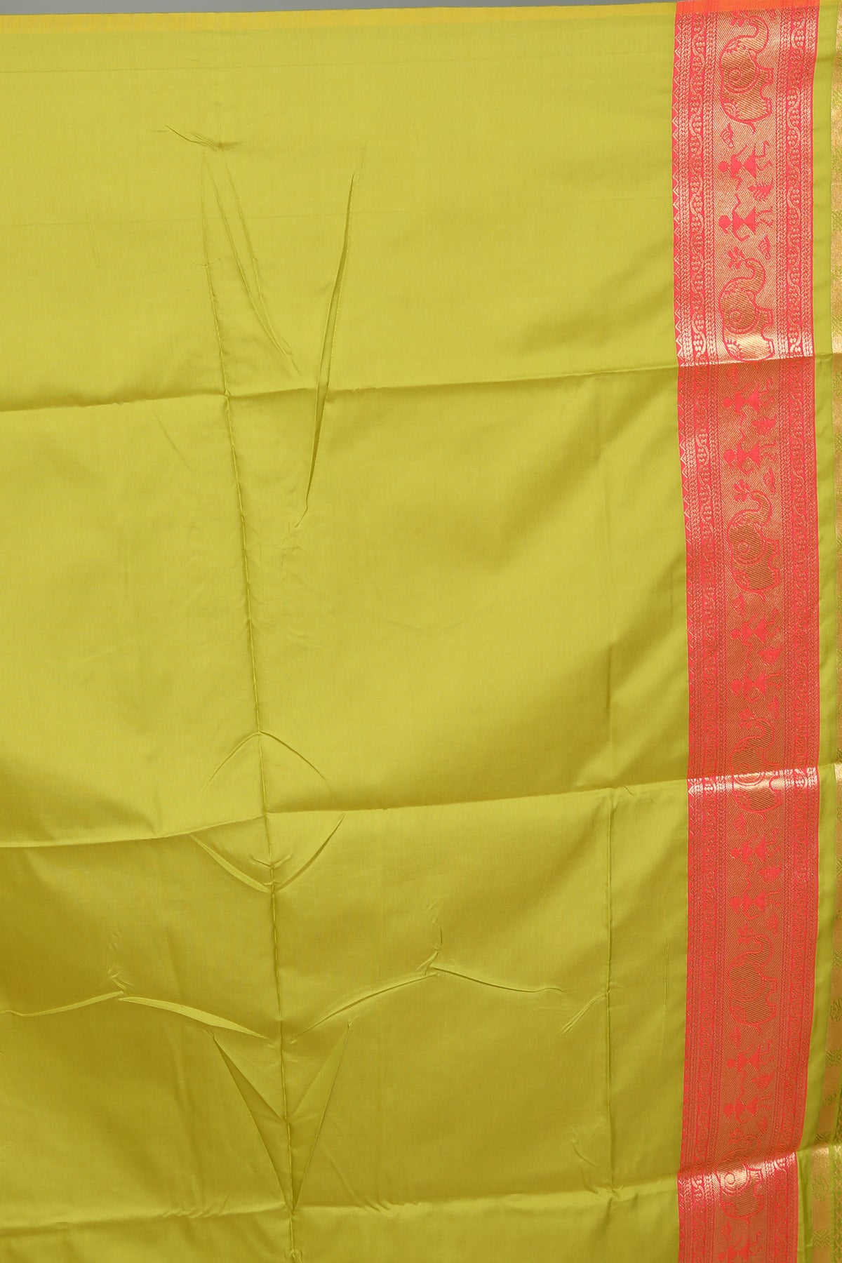 Olive Green Blended Mashru Silk Saree