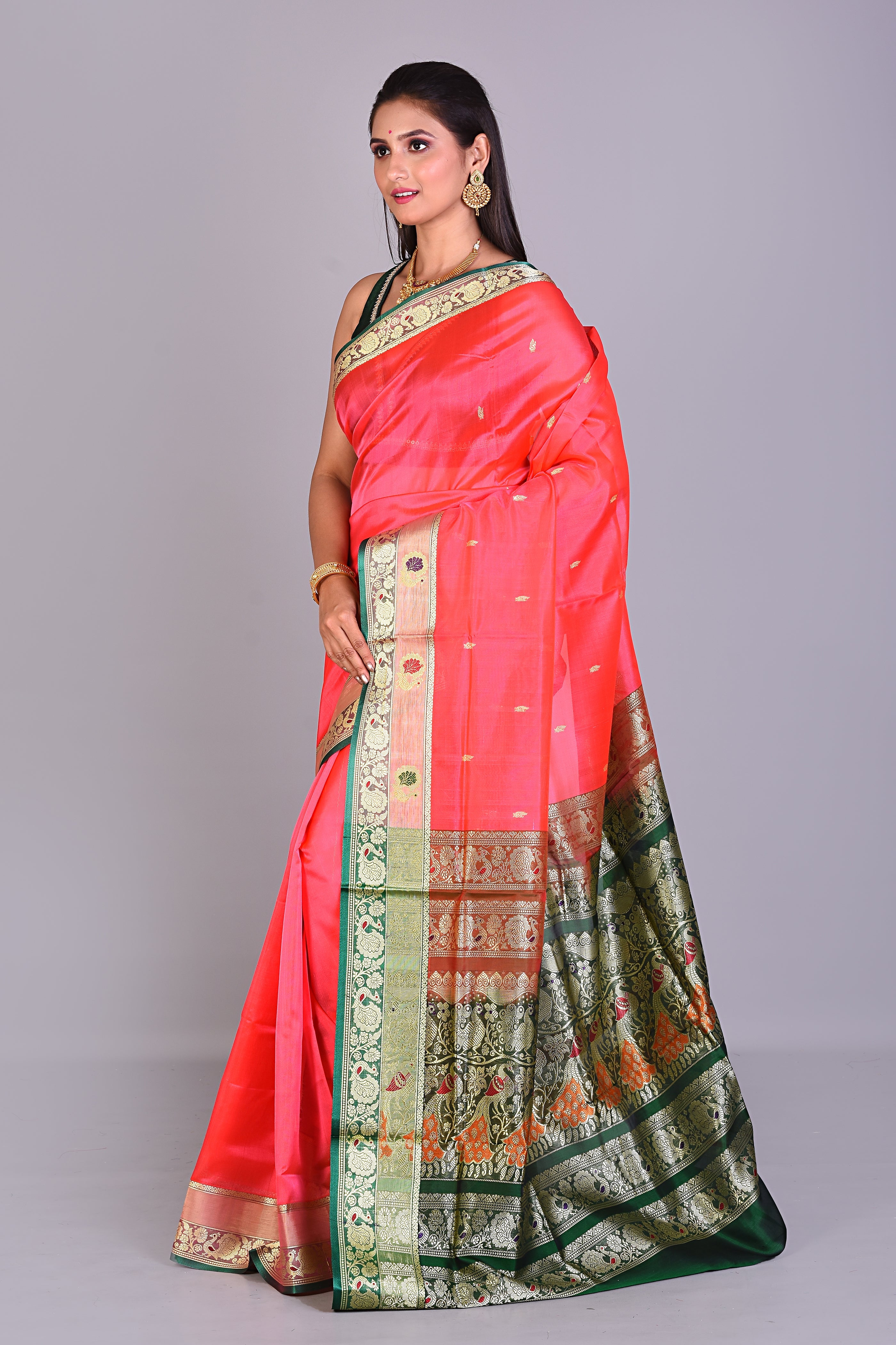 Pink Pattu Silk Saree with Blouse Piece - Keya Seth Exclusive