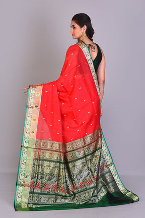 Red Pattu Silk Saree with Blouse Piece - Keya Seth Exclusive