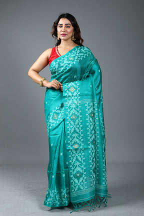 Green Pure Tussar Saree