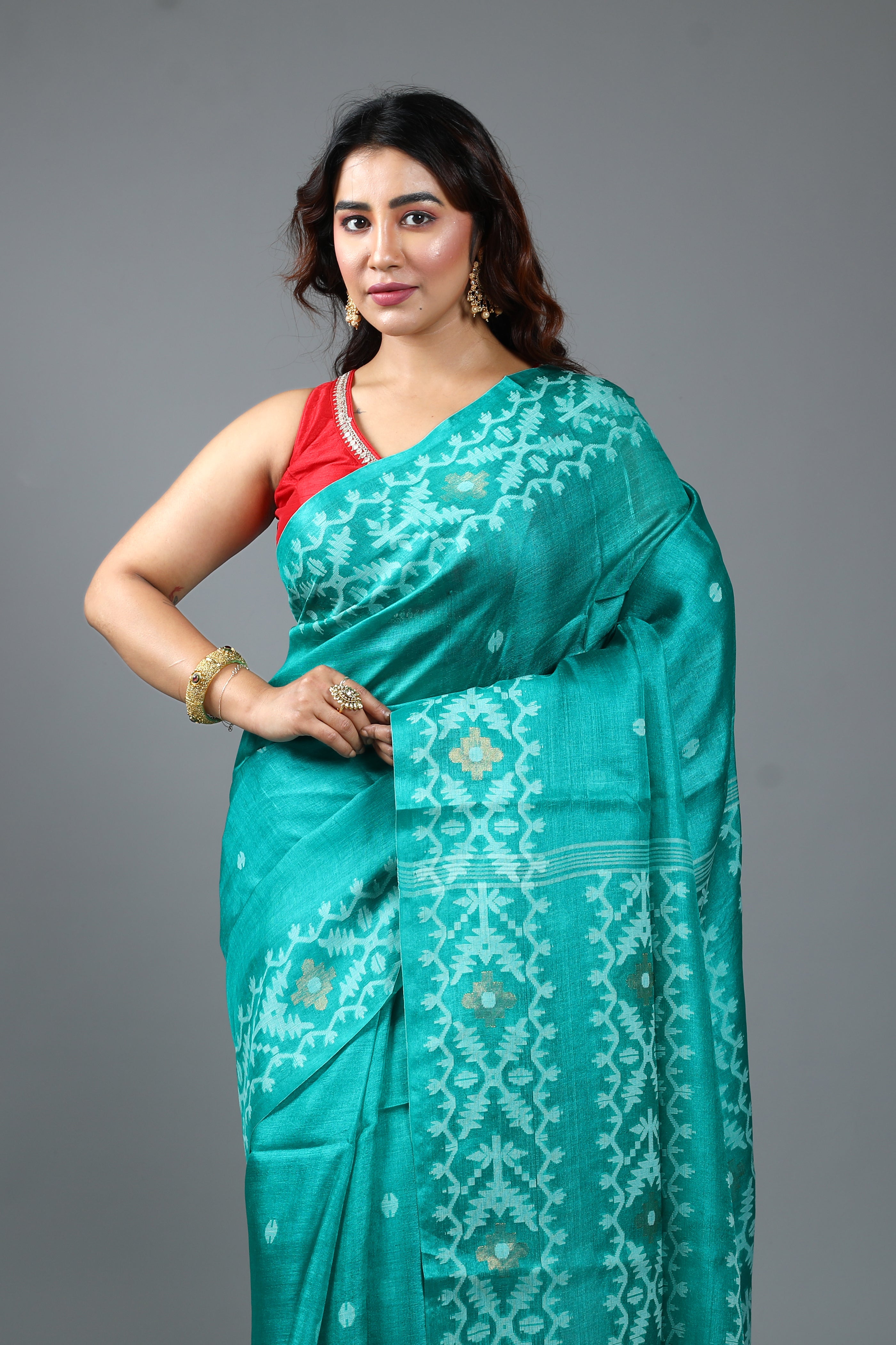 Green Pure Tussar Saree