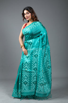Green Pure Tussar Saree