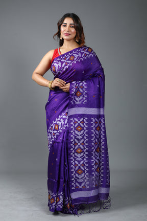Purple Pure Tussar Saree