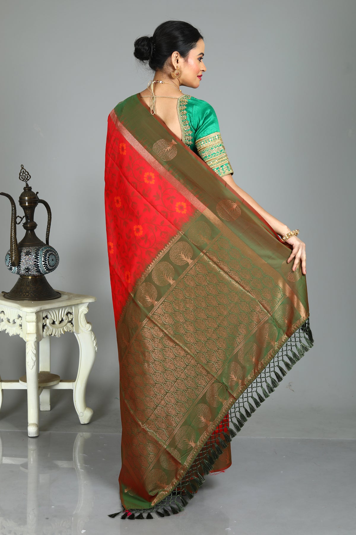 Red Blended Handloom Silk Saree