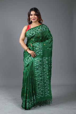 Green Pure Tussar Saree