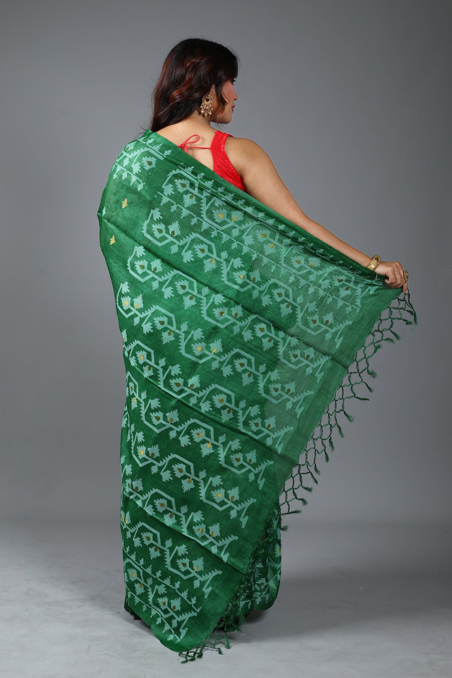 Green Pure Tussar Saree