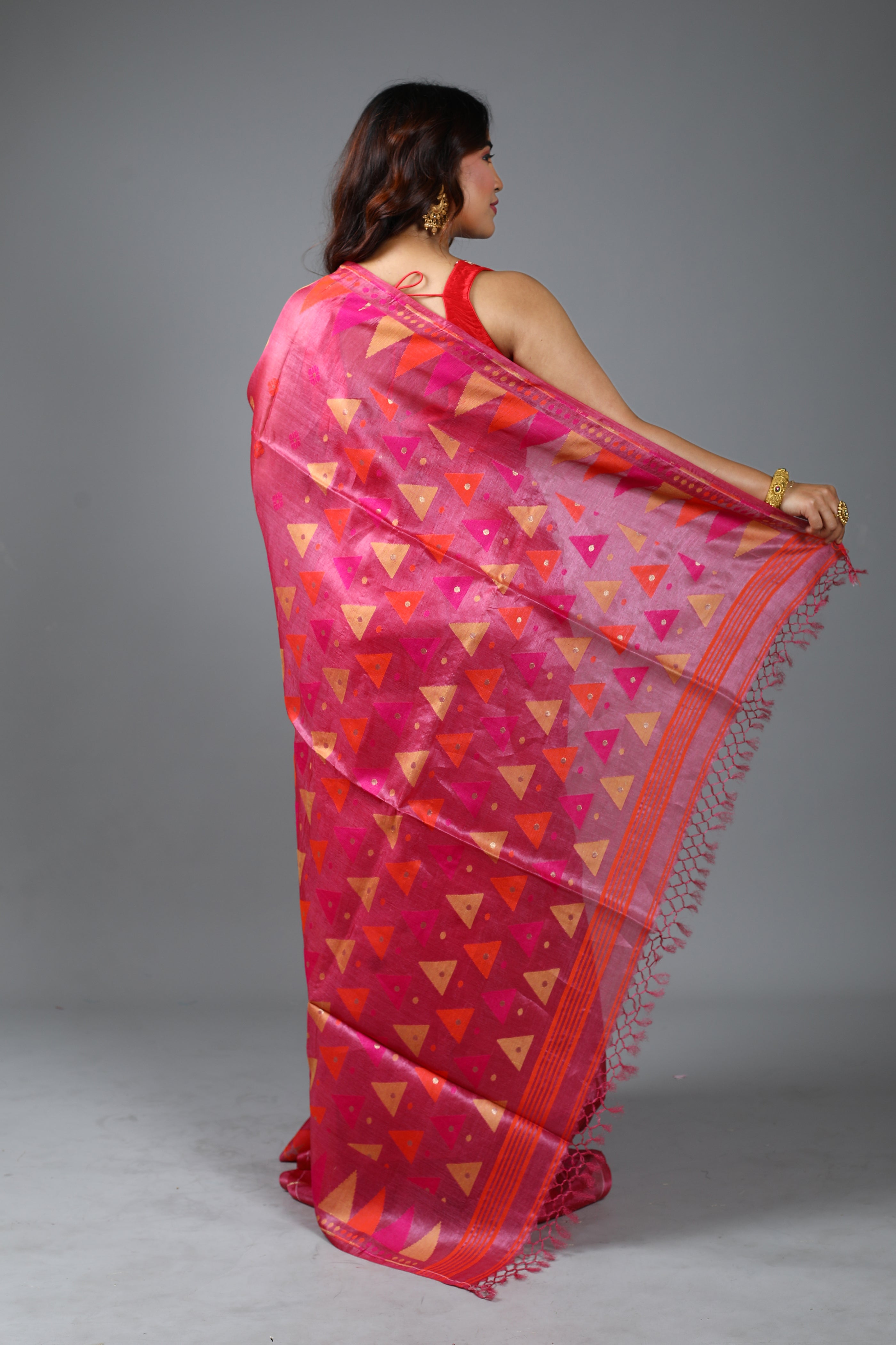 Magenta Pure Tussar Saree