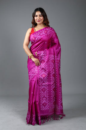 Magenta Pure Tussar Saree