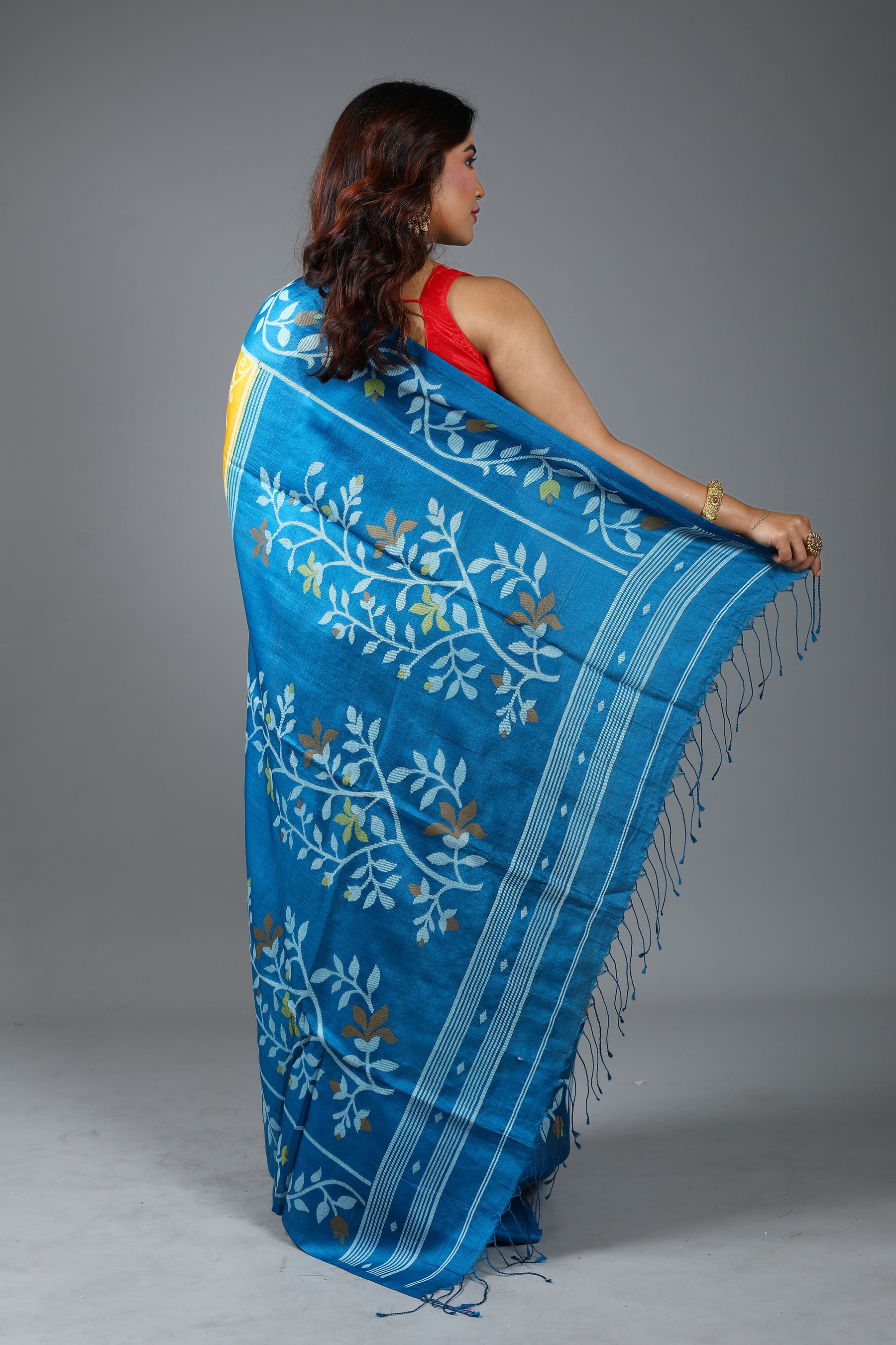 Yellow Pure Tussar Saree