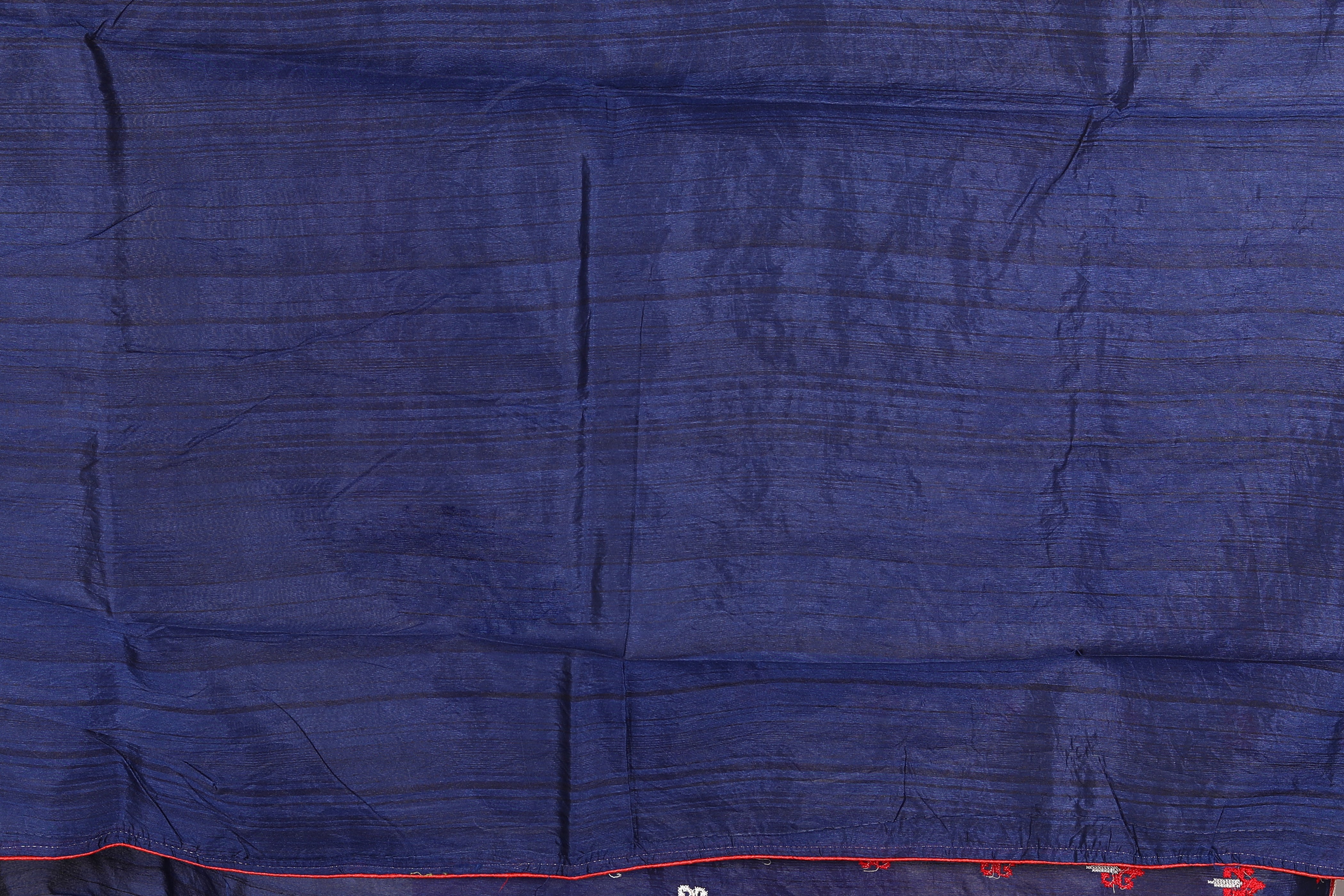 Navy Blue Blended Tussar Saree - Keya Seth Exclusive