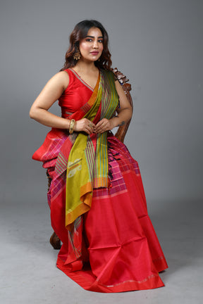 Red Pure Handloom Silk Saree