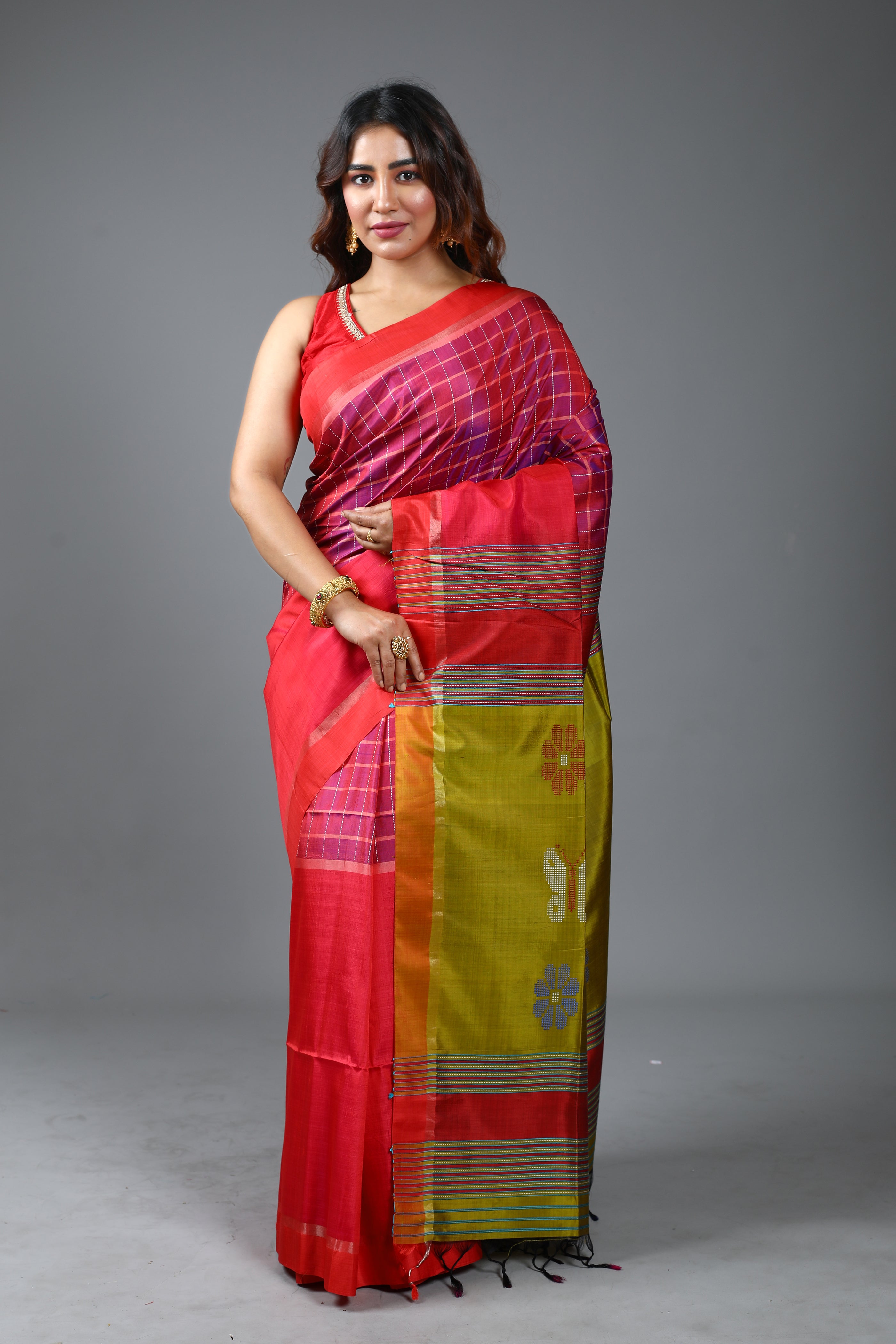 Red Pure Handloom Silk Saree