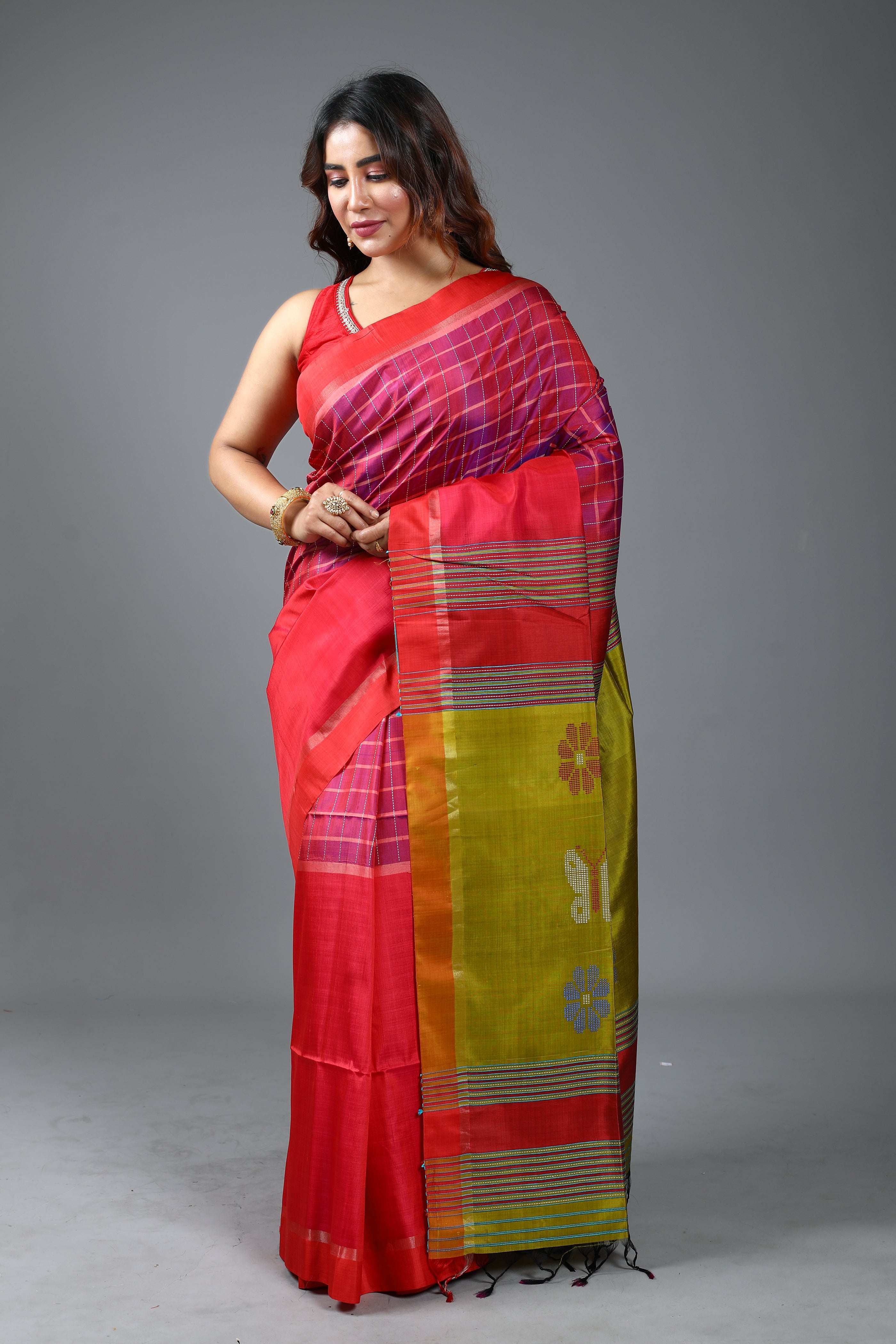 Red Pure Handloom Silk Saree