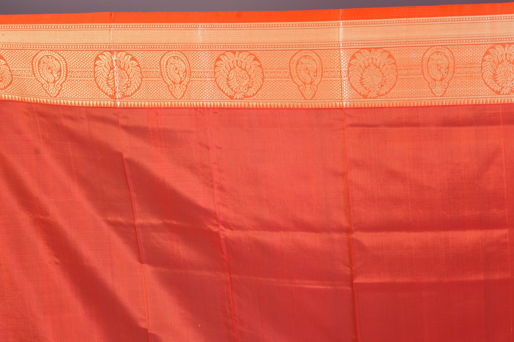 White Pattu Silk Saree with Orange Borders - Keya Seth Exclusive