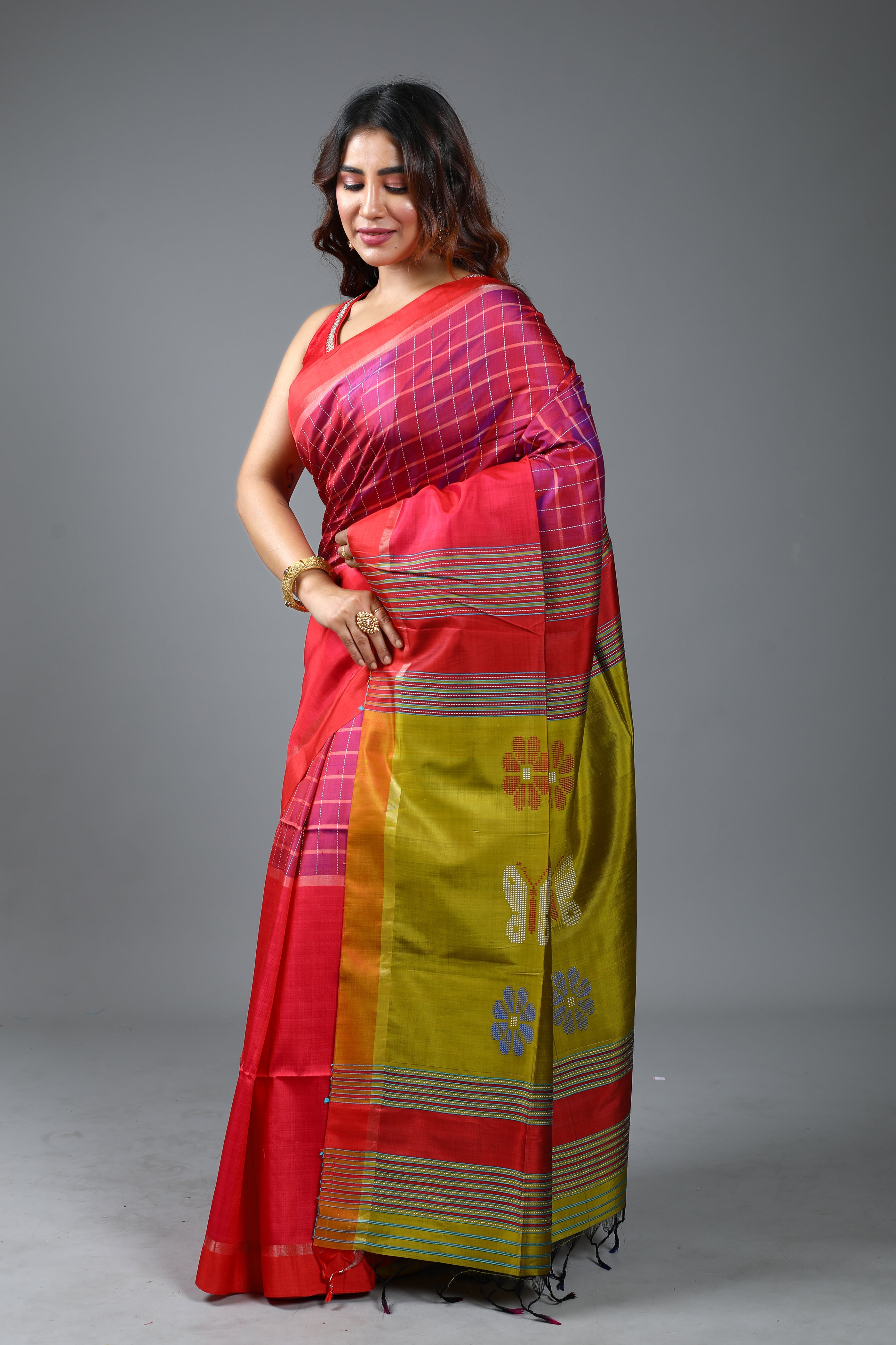 Red Pure Handloom Silk Saree