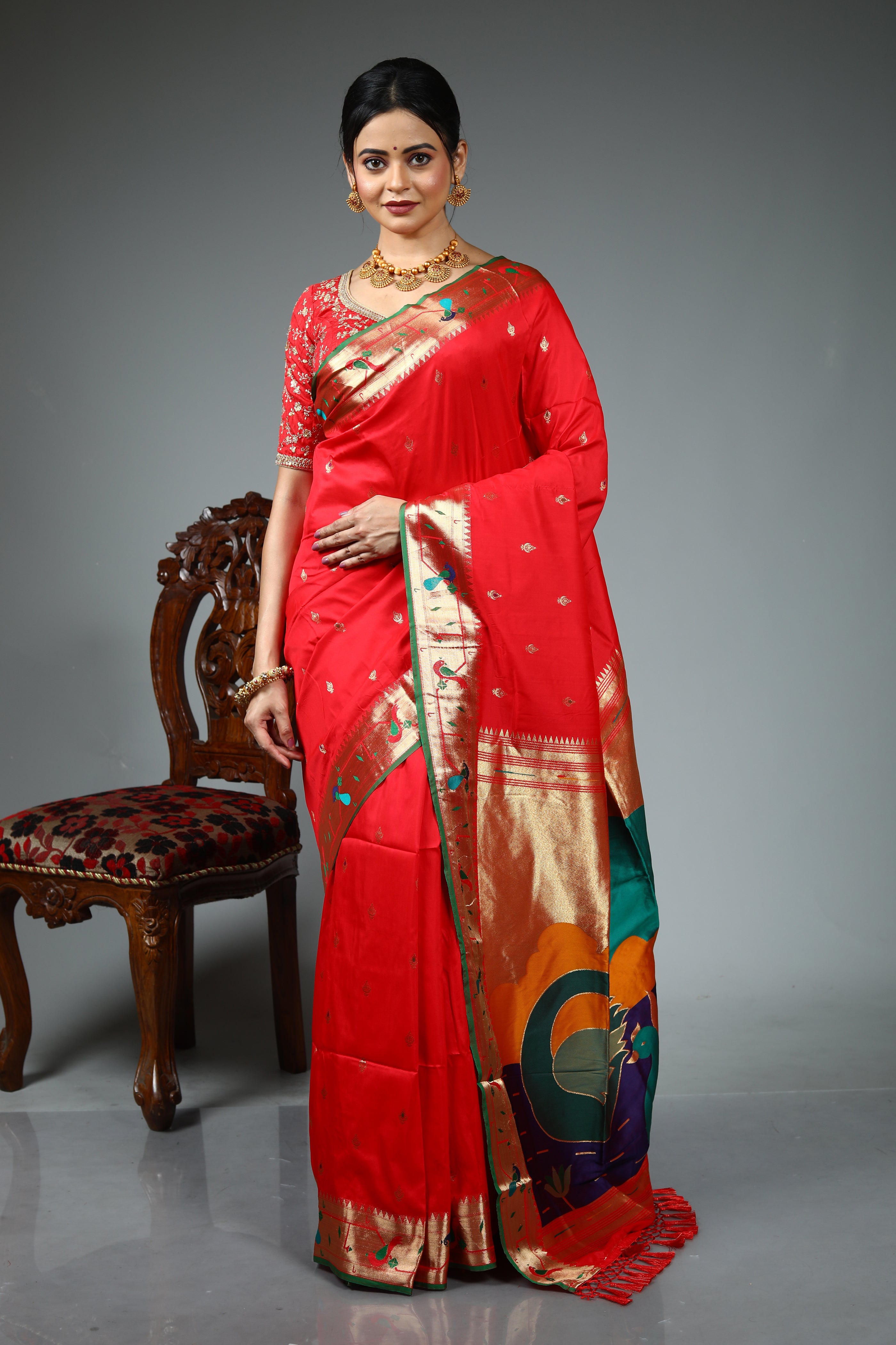 Pink Blended Paithani Silk Saree