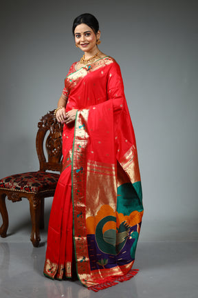 Pink Blended Paithani Silk Saree