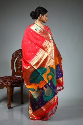 Pink Blended Paithani Silk Saree