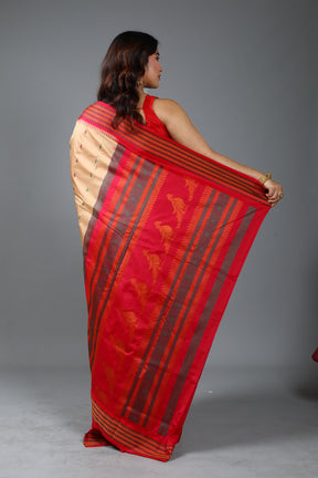 Beige Blended Bomkai Saree