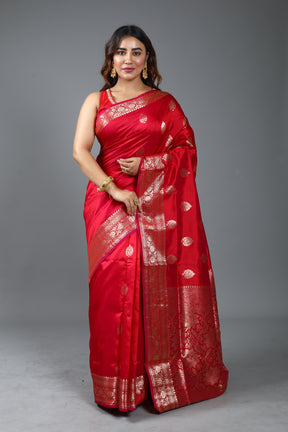 Red Pure Katan Silk Saree