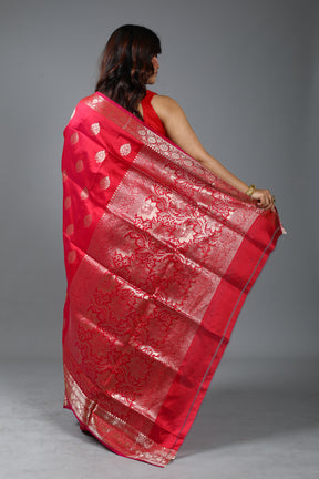 Red Pure Katan Silk Saree