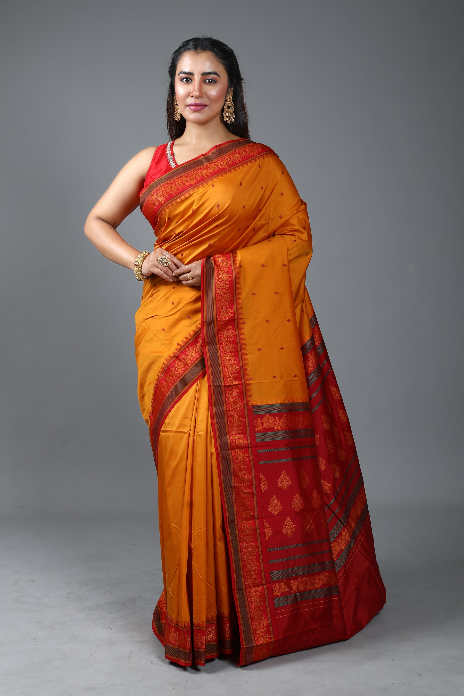 Yellow Blended Bomkai Saree