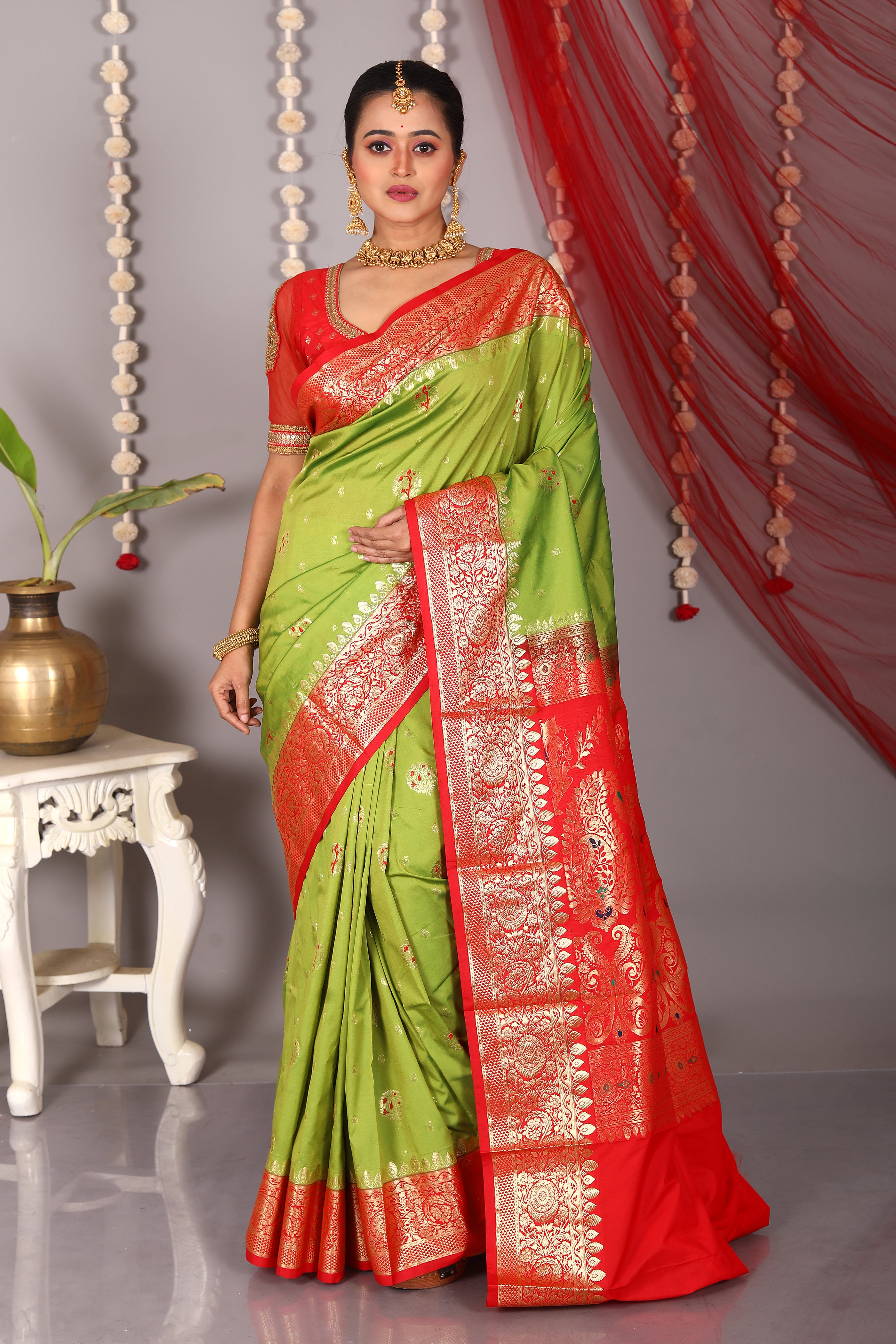 Green Blended Kanjivaram Saree - Keya Seth Exclusive