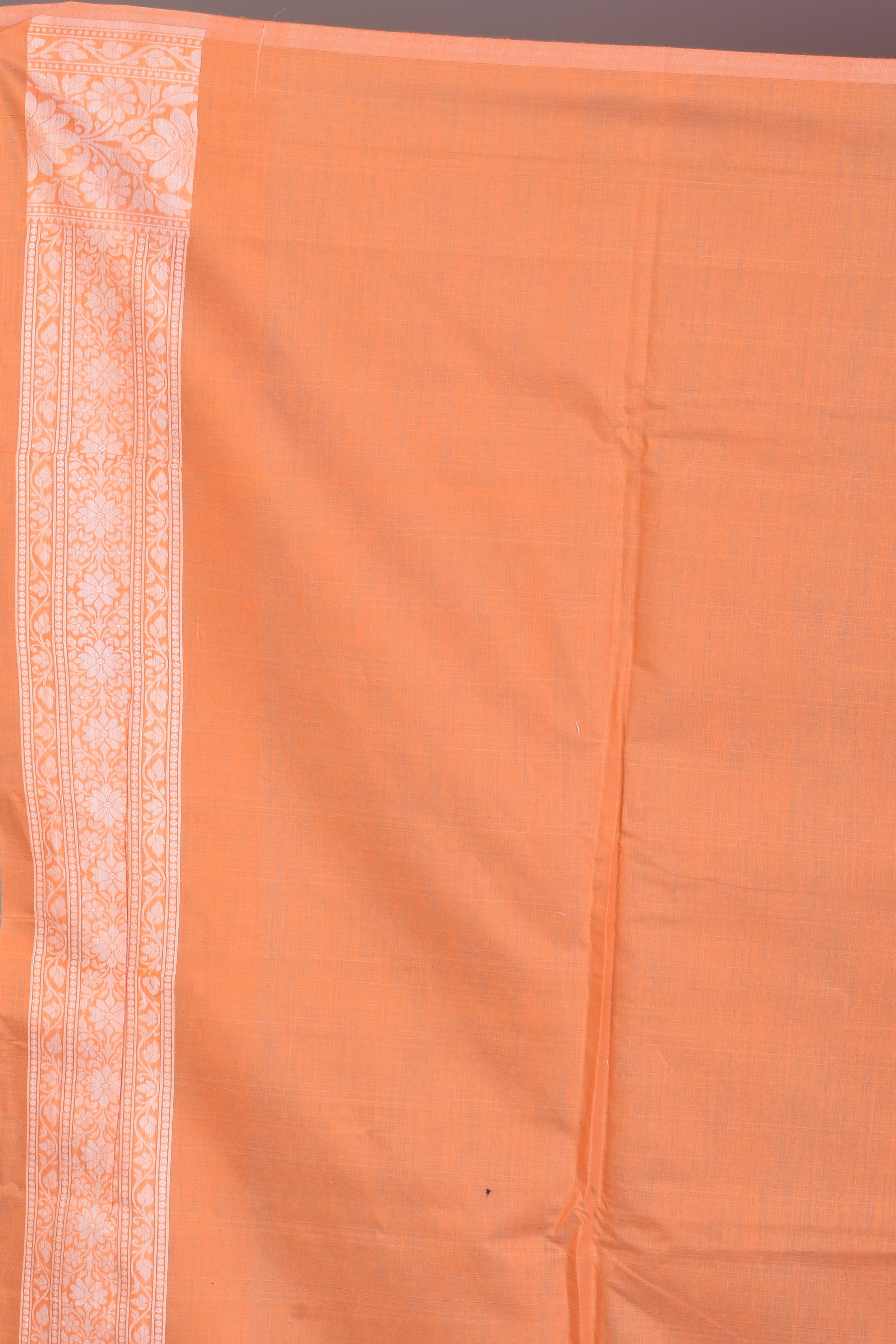 Peach Blended Kora Saree with Orange Borders - Keya Seth Exclusive