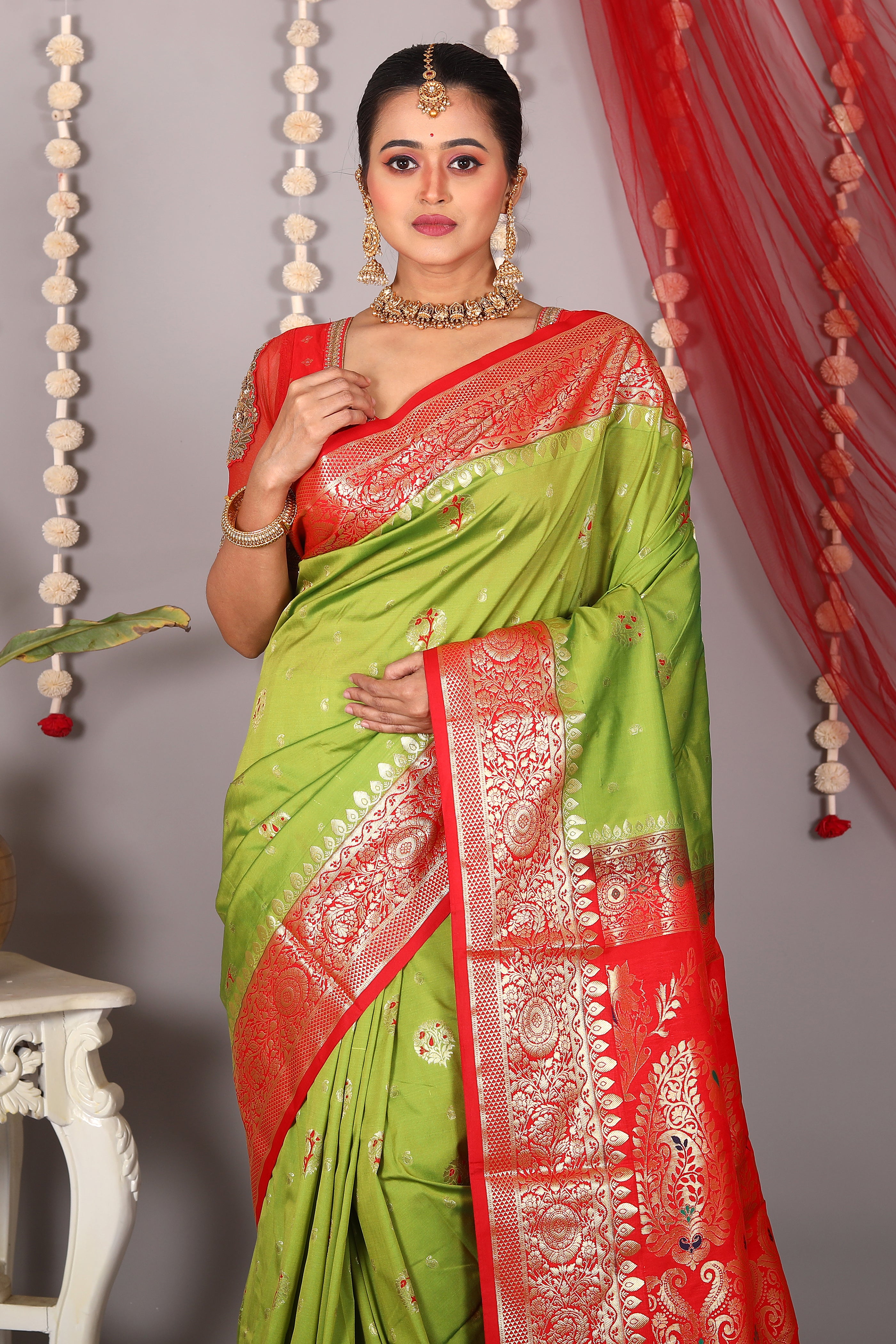 Green Blended Kanjivaram Saree - Keya Seth Exclusive