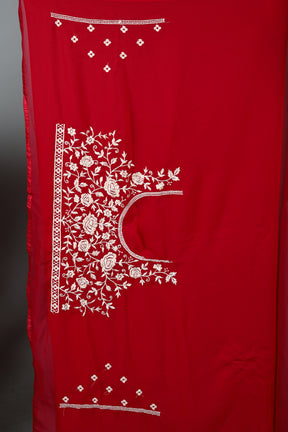 Maroon Blended Fancy Georgette Saree