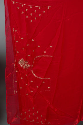 Pink Blended Georgette Fancy Saree