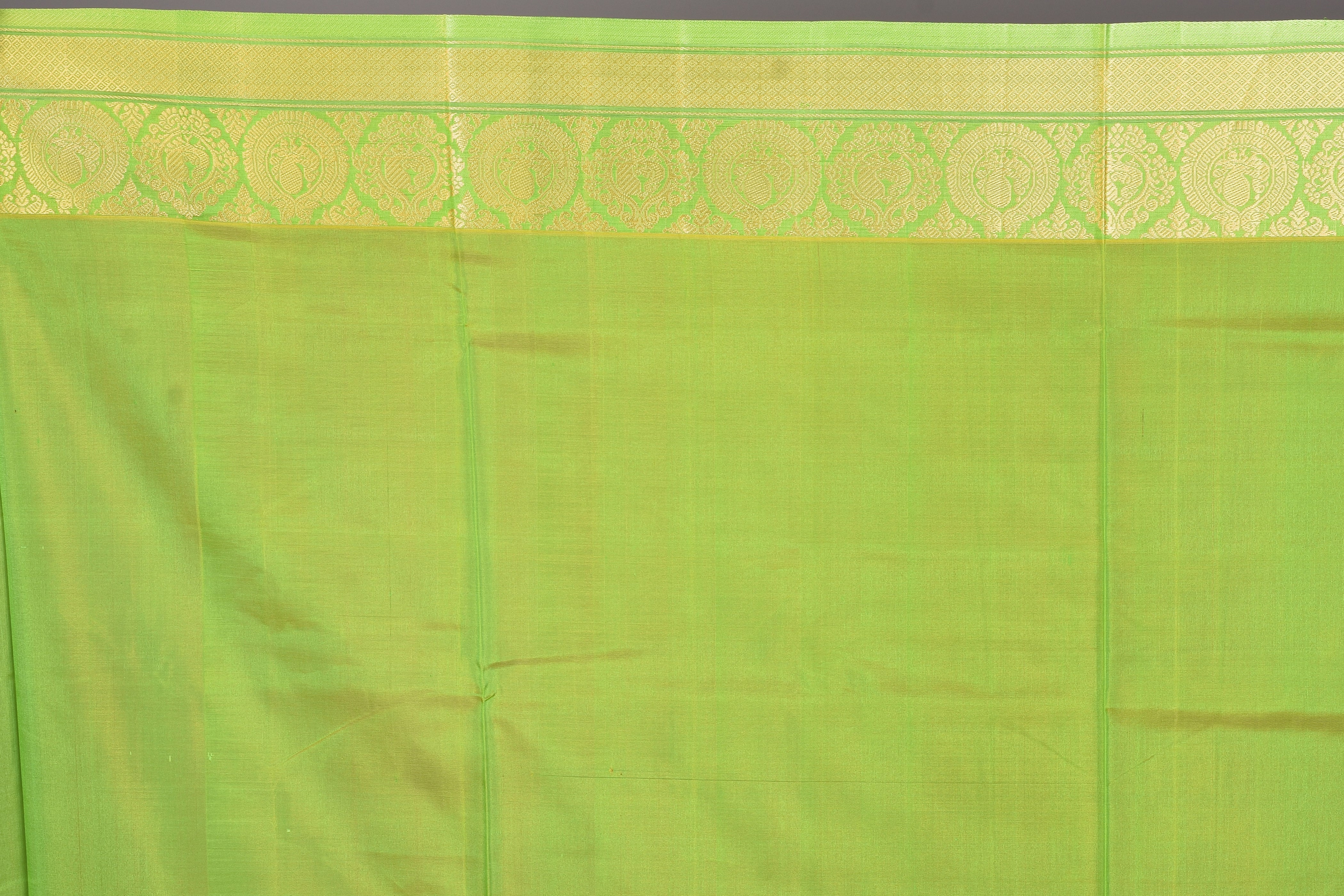 Prussian Blue Pattu Silk Saree with Leaf Green Borders - Keya Seth Exclusive