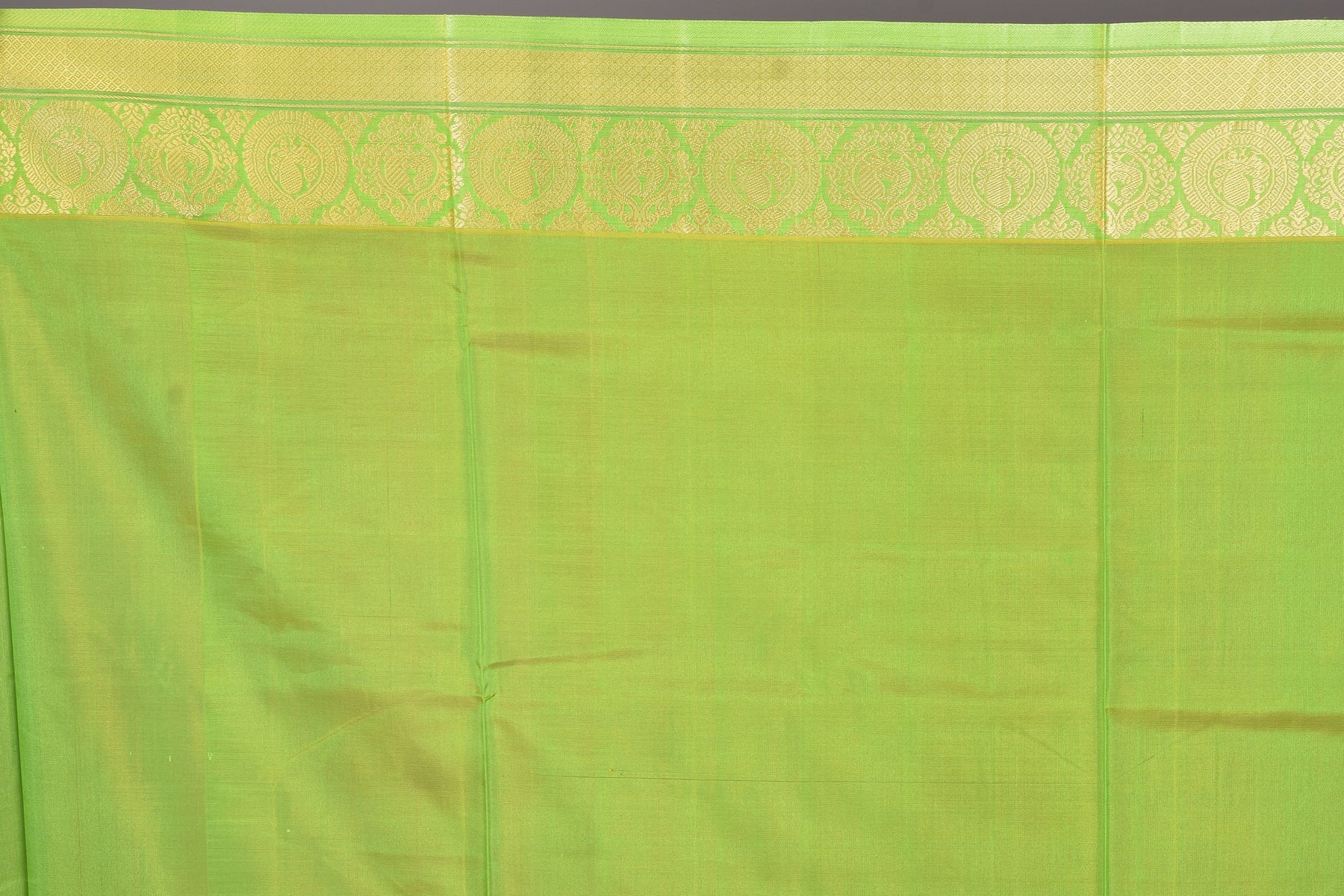 Prussian Blue Pattu Silk Saree with Leaf Green Borders - Keya Seth Exclusive