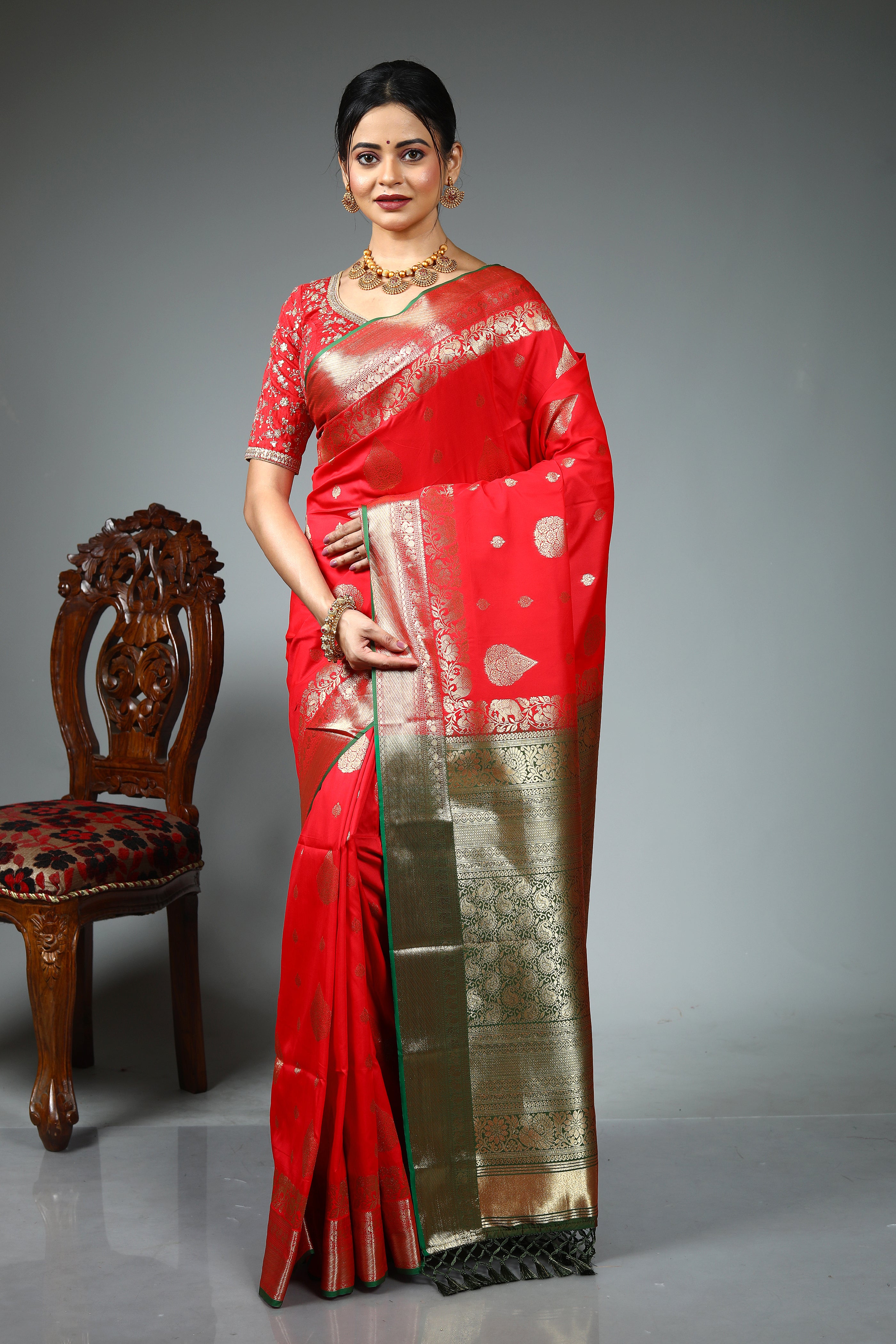 Pink Blended Silk Saree